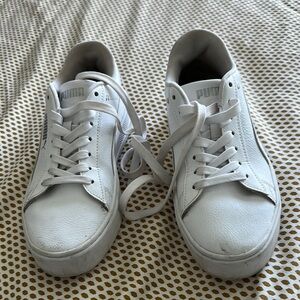 Puma White Sneakers Low-Top Canvas